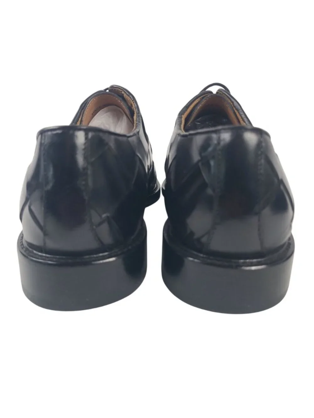 NEW Ugo Vasare Woven Black Leather Oxford Shoes Men's Size 8 Made In Italy